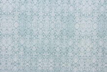 Load image into Gallery viewer,  Sweetness features a timeless damask pattern in blue and white.  Perfect for any living space, it is sure to bring a splash of joy to your home. The high-quality cotton material ensures lasting durability and softness.  It would be great for apparel, quilting, crafting and sewing projects.  
