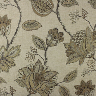 Bella Dura Awakino Jacobean Floral Olefin Outdoor Fabric in Sand