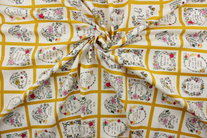 Hopeful is a cheerful collection of floral blocks featuring inspirational sayings in shades of yellow, pink, blue, green, and black, offering a vibrant and uplifting look. The high-quality cotton material ensures lasting durability and softness.  It would be great for apparel, quilting, crafting and sewing projects.  