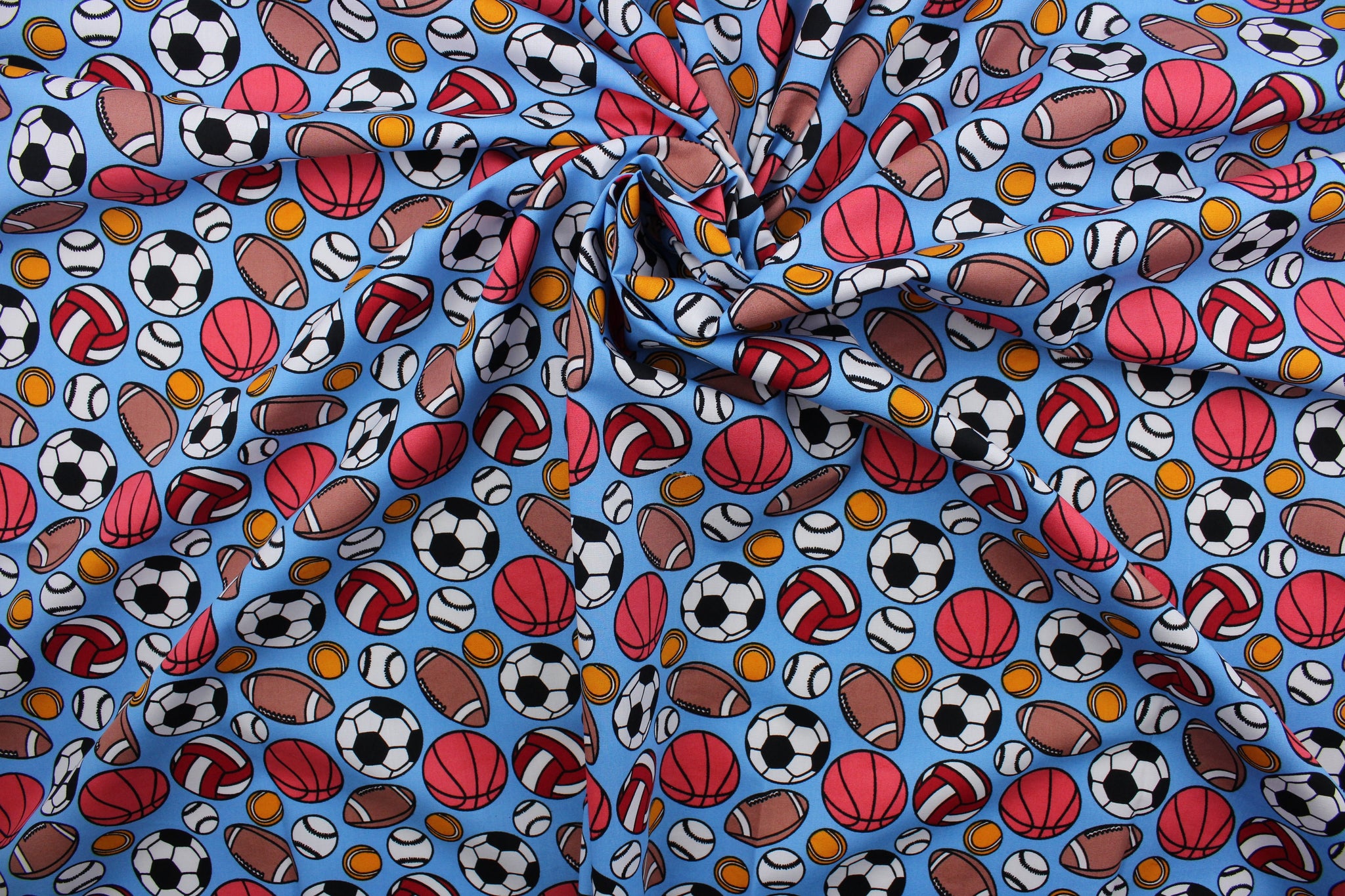 Bouncing Balls in Blue - All About Fabrics