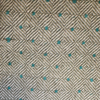 Dotty Herringbone Wool Fabric in Teal