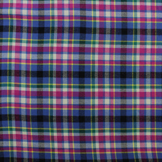 100% Cotton Plaid Flannel Fabric in Blue