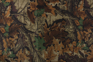 Polyester with Polyurethane Backing Camouflage Fabric in Brown