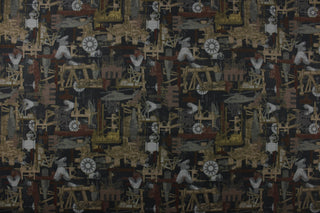 TWN Industries Vintage Oil Field Camo Fabric in Black
