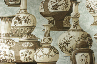 Braemore Ming Vases Fabric in Sepia