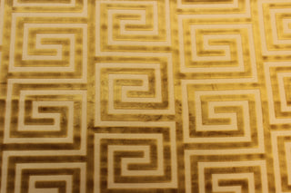 Beacon Hill Velvet Greek Key Upholstery Fabric in Gold