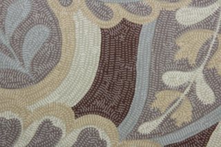 Robert Allen© Grainy in Buckskin is a multi-purpose fabric with a unique botanical print.  It features a cream color palette combining buckskin, brown, and light blue gray, and includes a soil and stain resistant finish with durability of up to 95,000 double rubs.  It can be used for several different statement projects including window accents (drapery, curtains and swags), toss pillows, headboards, bed skirts, duvet covers, upholstery, and more.