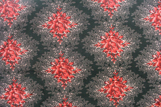 Stippled Floral Bouquet Chiffon Fabric in Red