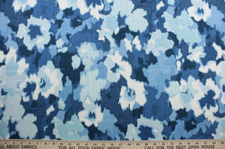 The Robert Allen© Rousham Park in Ocean fabric adds a touch of elegance to any space. The multipurpose fabric features an exquisite floral print with beautiful shades of blue and white. It is designed for durability with a 100,000 double rub rating and soil and stain resistant finish. It can be used for several different statement projects including window accents (drapery, curtains and swags), toss pillows, headboards, bed skirts, duvet covers, upholstery, and more.