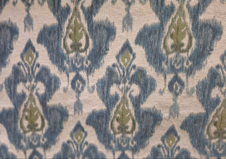 Cavlana Chenille Ikat Fabric in Surf