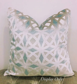 Eastern Accents Kraus Cut Velvet Fabric in Aqua
