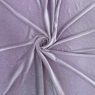 Iridescent Glitter Stretch Velvet Spandex Fabric in Lavender