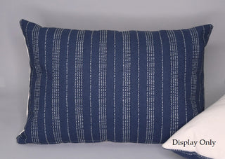Nate Berkus Litton Stripe Fabric in Dark Navy Blue