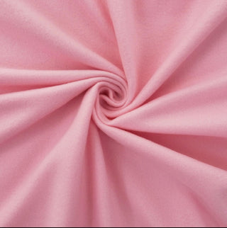 Solid Double Brushed Fleece Fabric in Pink