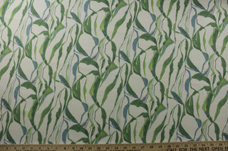 Transform your space with P Kaufmann© Metamorphic Geode in Opal. Featuring a crisp white background and vibrant botanical print in shades of green and opal, this fabric is both durable and visually stunning with a double rubs rating of 48,000. Perfect for window accents (draperies, valances, curtains and swags) cornice boards, accent pillows, bedding, headboards, cushions, ottomans, slipcovers and upholstery.