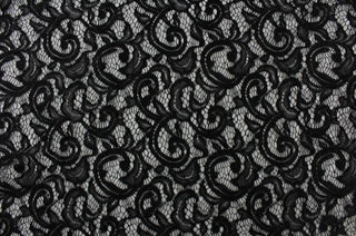 Luxurious Lace Designs Paisley Glitter Lace in Black