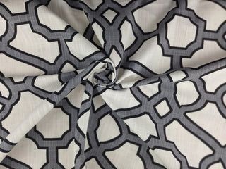 P/Kaufmann Pavilion Fretwork Fabric in Slate