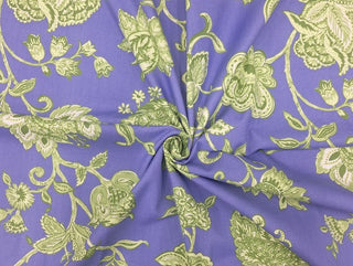 Braemore Tula Jacobean Floral Fabric in Periwinkle