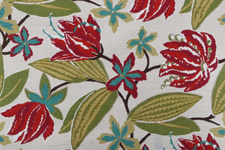 Robert Allen Bright Floral Fabric in Fuchsia