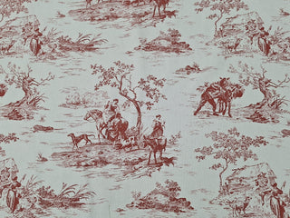 Seabrook Fabrics Pastoral Toile Fabric in Red