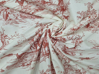 Seabrook Fabrics Pastoral Toile Fabric in Red