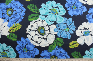 The Robert Allen© Brushed Floral in Ultramarine is the perfect multipurpose fabric, featuring a bright floral print in blue, black, green, and white. Crafted with soil and stain repellent technology.  It can be used for several different statement projects including window accents (drapery, curtains and swags), toss pillows, headboards, bed skirts, duvet covers, upholstery, and more.