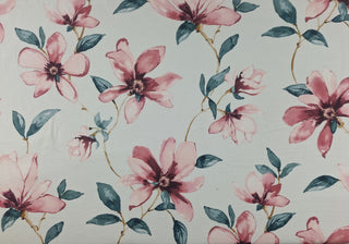 Belle Maison Brielle Floral Fabric in Rose
