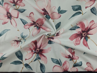 Belle Maison Brielle Floral Fabric in Rose