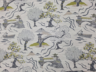 Sora Asian Chinoiserie Toile InsideOut Performance Fabric by Famous Maker