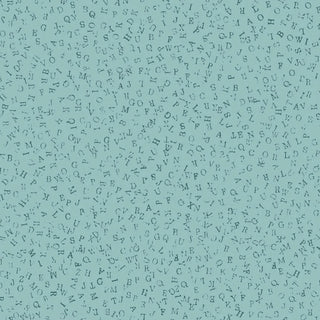 Stof Fabrics Quilters Coordinates Letters in Teal
