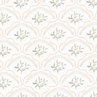 Stout Textiles W7845 Vine Scallop Fabric in Blossom