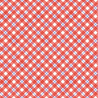 Henry Glass & Co. Strawberry Multi Diagonal Quilting Fabric in Plaid