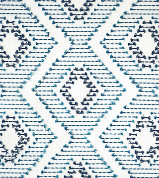 Eastern Accents Trillium Embroidered Fabric in Blue