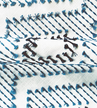 Eastern Accents Trillium Embroidered Fabric in Blue