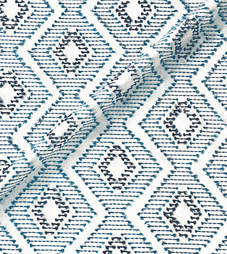 Eastern Accents Trillium Embroidered Fabric in Blue