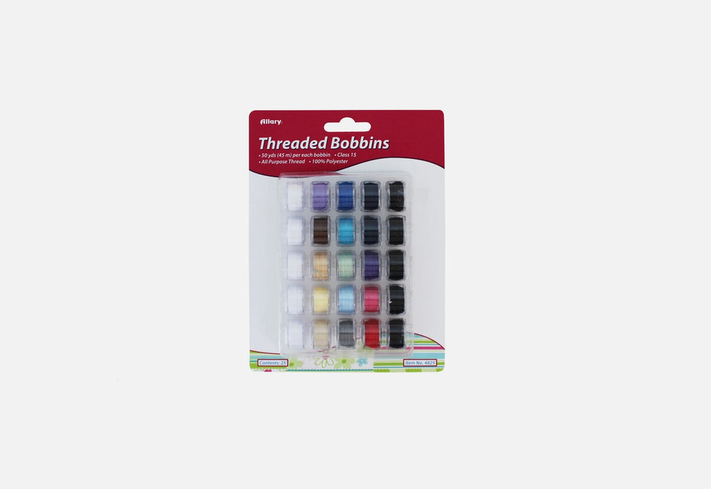 Threaded Bobbins 25/Pkg-Assorted Colors ♡ – All About Fabrics