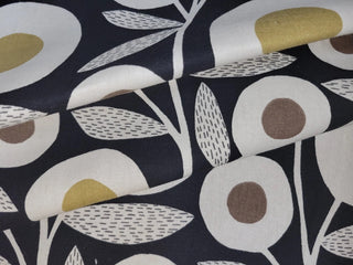 Richloom Ingrid Modern Floral Fabric in Ebony