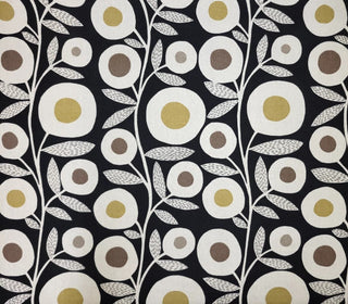 Richloom Ingrid Modern Floral Fabric in Ebony