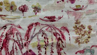 Belle Maison Willa Chinoiserie Toile Fabric in Cherry Blossom