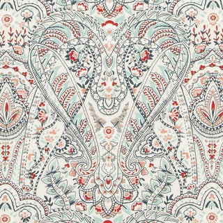 Duralee Paisley Petals Fabric in Turquoise