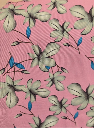 Tulip Magnolias Chiffon Fabric in Pink