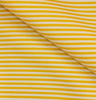 Scuba Double-Knit Horizontal Stripe Fabric in Yellow and White