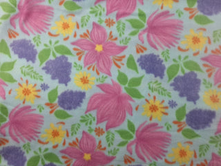 Zelda Floral Polar Fleece Fabric in Aqua 