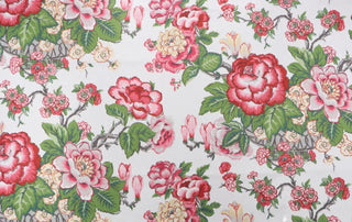 Duralee Selkirkshire Fabric in in Pink/Green