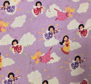 Musical Angels Flannel Fabric in Lilac |  Use Our Coupon And Save More!