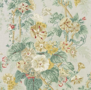 Bailey & Griffin Asian-Inspired Floral Fabric 200020H -20 in Natural/Green