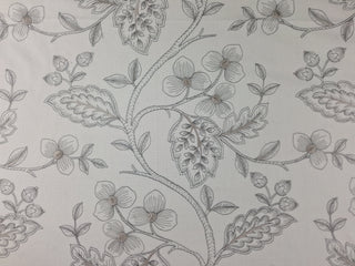 Stout Fabrics Lisbette Floral Embroidered Fabric in Taupe