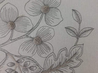 Stout Fabrics Lisbette Floral Embroidered Fabric in Taupe