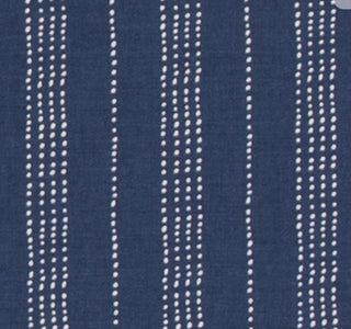 Nate Berkus Litton Stripe Fabric in Dark Navy Blue