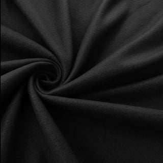 Solid Double Brushed Fleece Fabric in Black